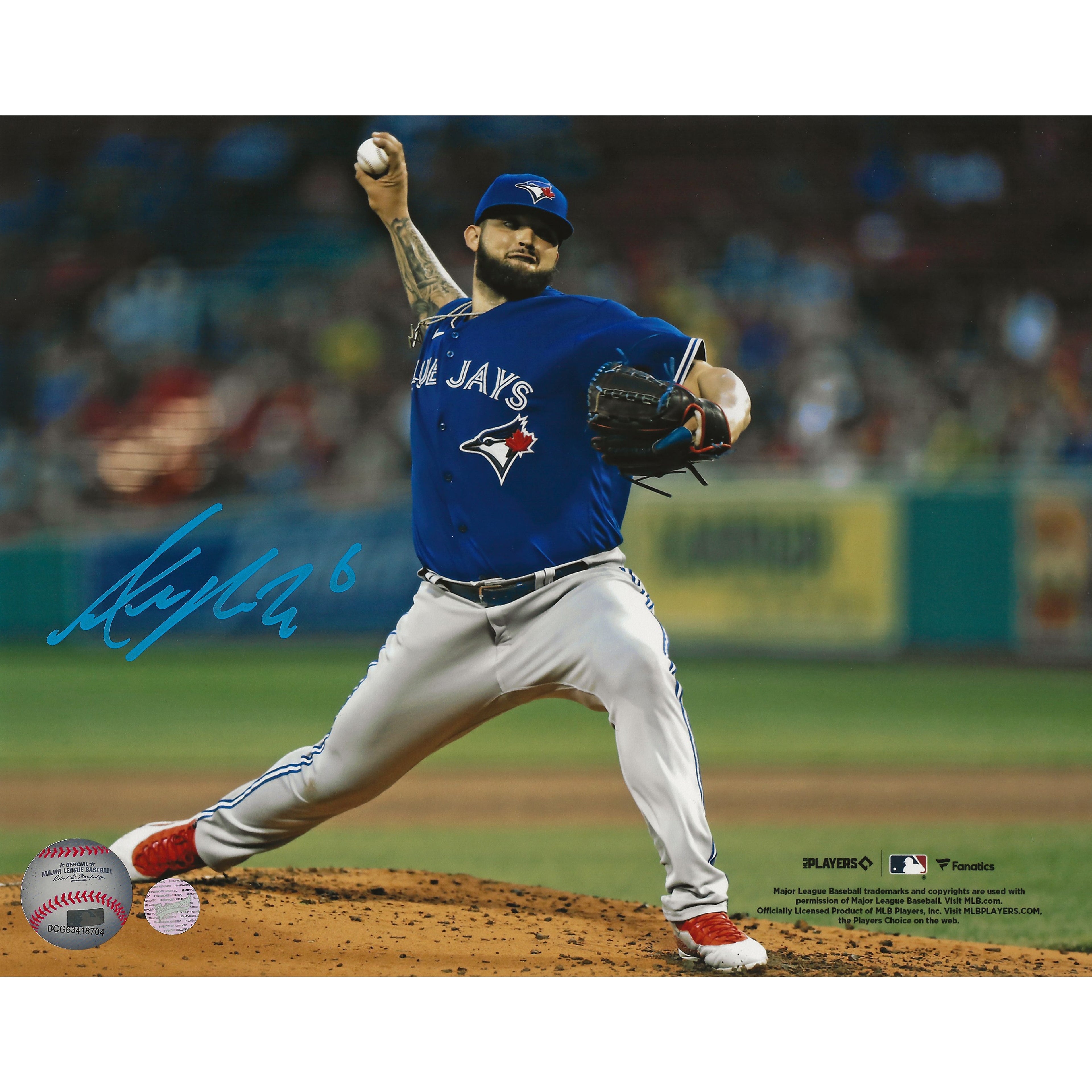 Alek Manoah Autographed Toronto Blue Jays Throwing Front View 8x10 Photo - - Autographed 8x10 Photos - TS Sports Memorabilia - I Love BJs