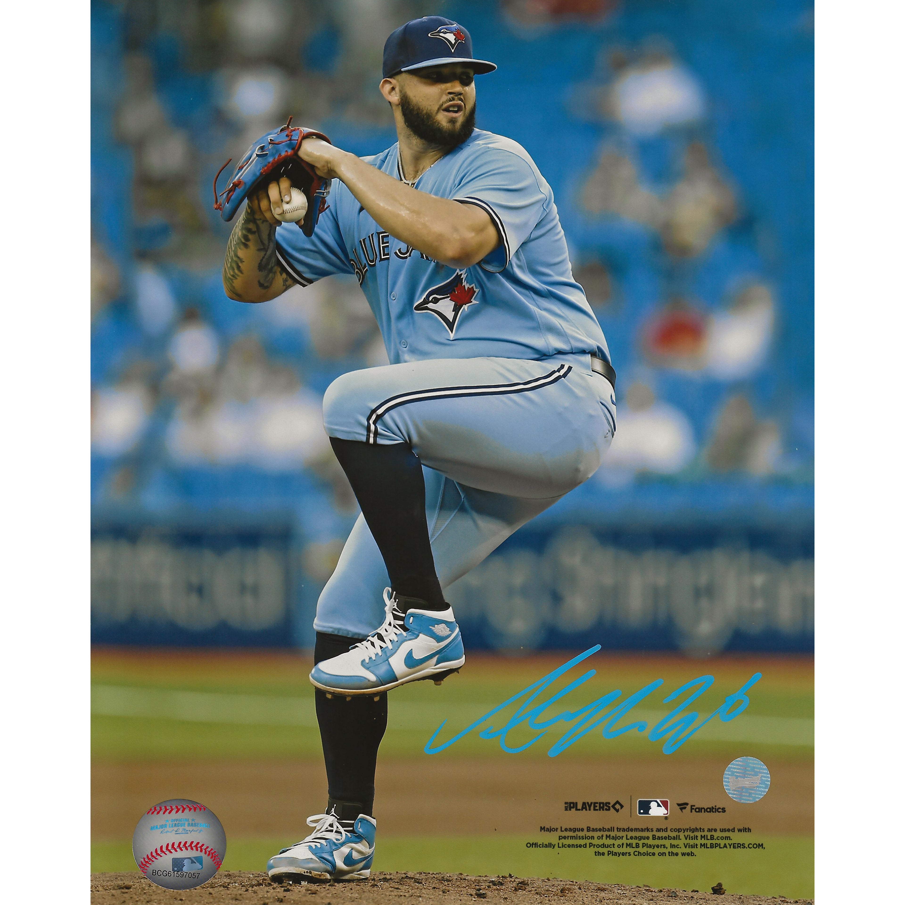 Alek Manoah Autographed Toronto Blue Jays Wind-Up 8x10 Photo - - Autographed 8x10 Photos - TS Sports Memorabilia - I Love BJs