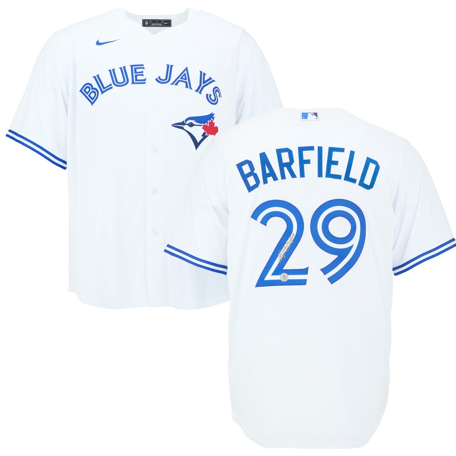 Jesse Barfield Autographed Toronto Blue Jays White Nike Replica Jersey (AJ Sports COA) - - Autographed Jerseys - AJ Sports - I Love BJs