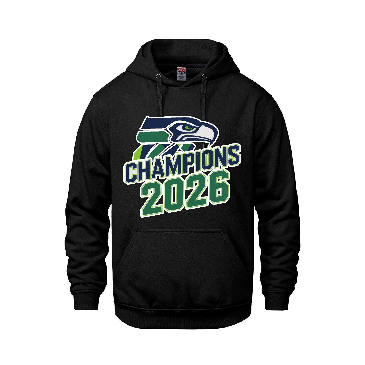 Seattle 2026 Championship Victory Classic Hoodie - Black - Fleece - Champions Only - I Love BJs