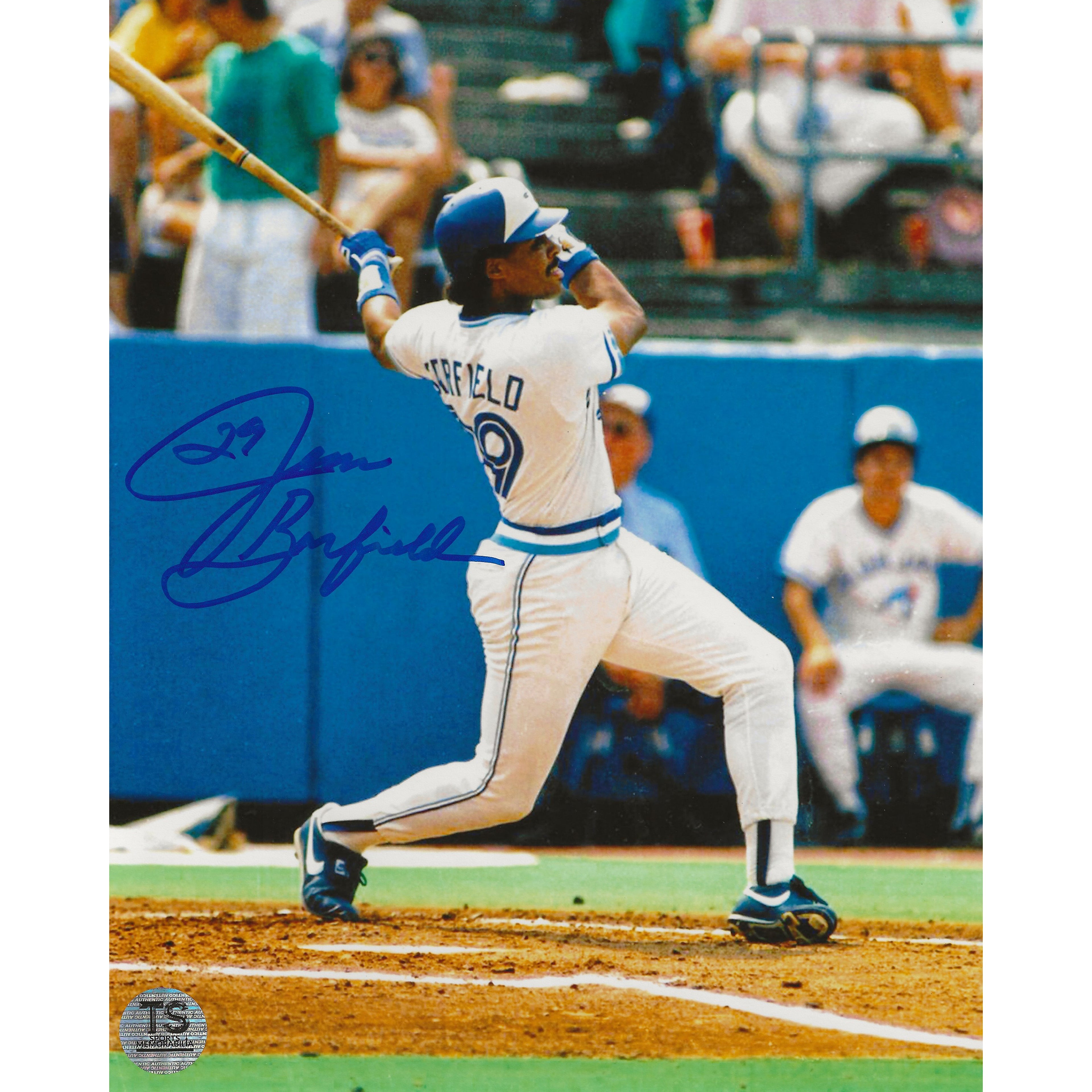 Jesse Barfield Autographed Toronto Blue Jays Swinging 8x10 Photo - - Autographed 8x10 Photos - TS Sports Memorabilia - I Love BJs