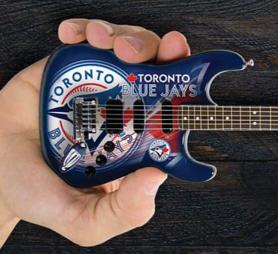Toronto Blue Jays 10“ Collectible Mini Guitar - - Mini Guitars - Little Guitars - I Love BJs