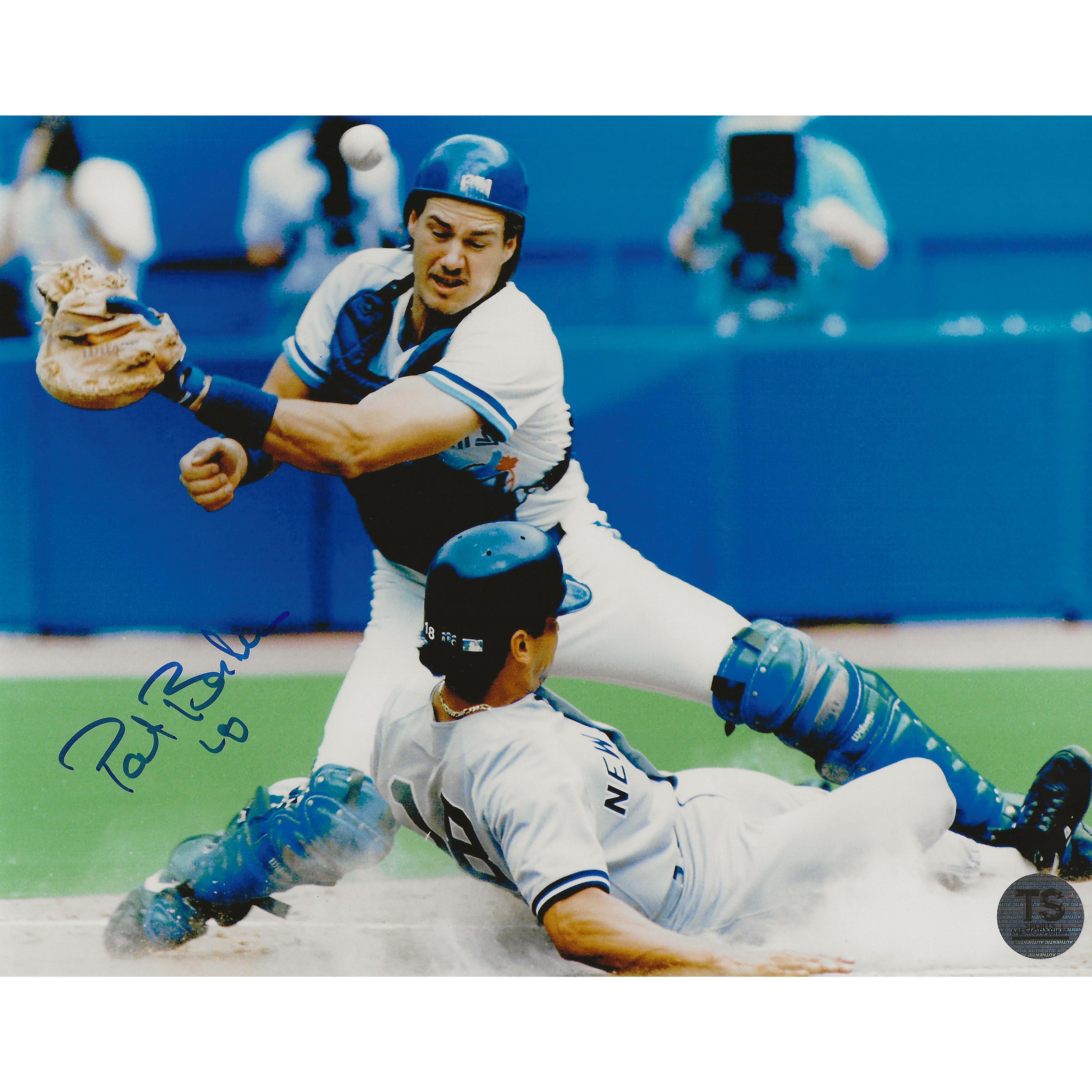 Pat Borders Autographed Toronto Blue Jays Catching 8x10 Photo - - Autographed 8x10 Photos - TS Sports Memorabilia - I Love BJs