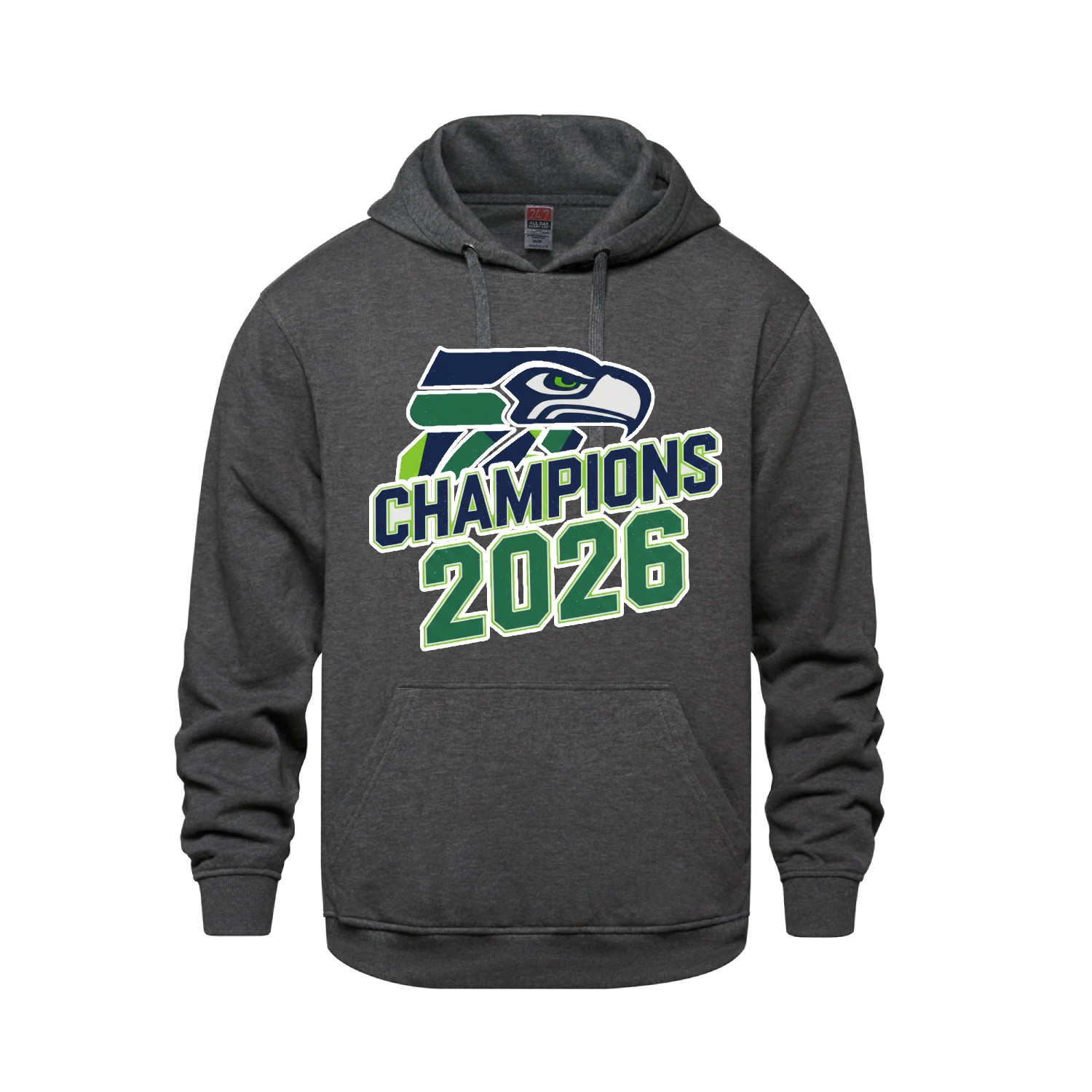 Seattle 2026 Championship Victory Classic Hoodie - Dark Grey - Fleece - Champions Only - I Love BJs