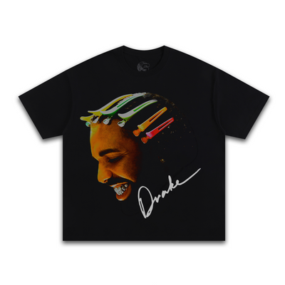 Drake "For All The Dogs" Graphic T-Shirt - 280GSM Heavyweight Cotton - Black - T-Shirt - Simpleprints - I Love BJs