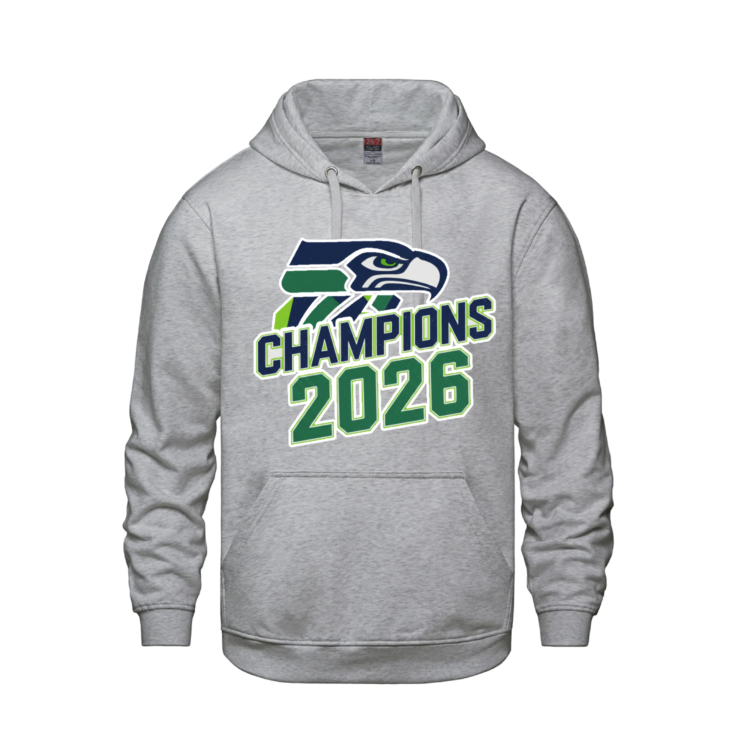 Seattle 2026 Championship Victory Classic Hoodie - Light Grey - Fleece - Champions Only - I Love BJs