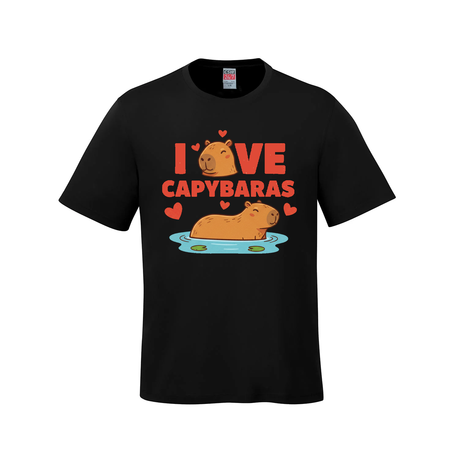 I Love Capybaras T-Shirt - Black - T-Shirt - Capybaras - I Love BJs