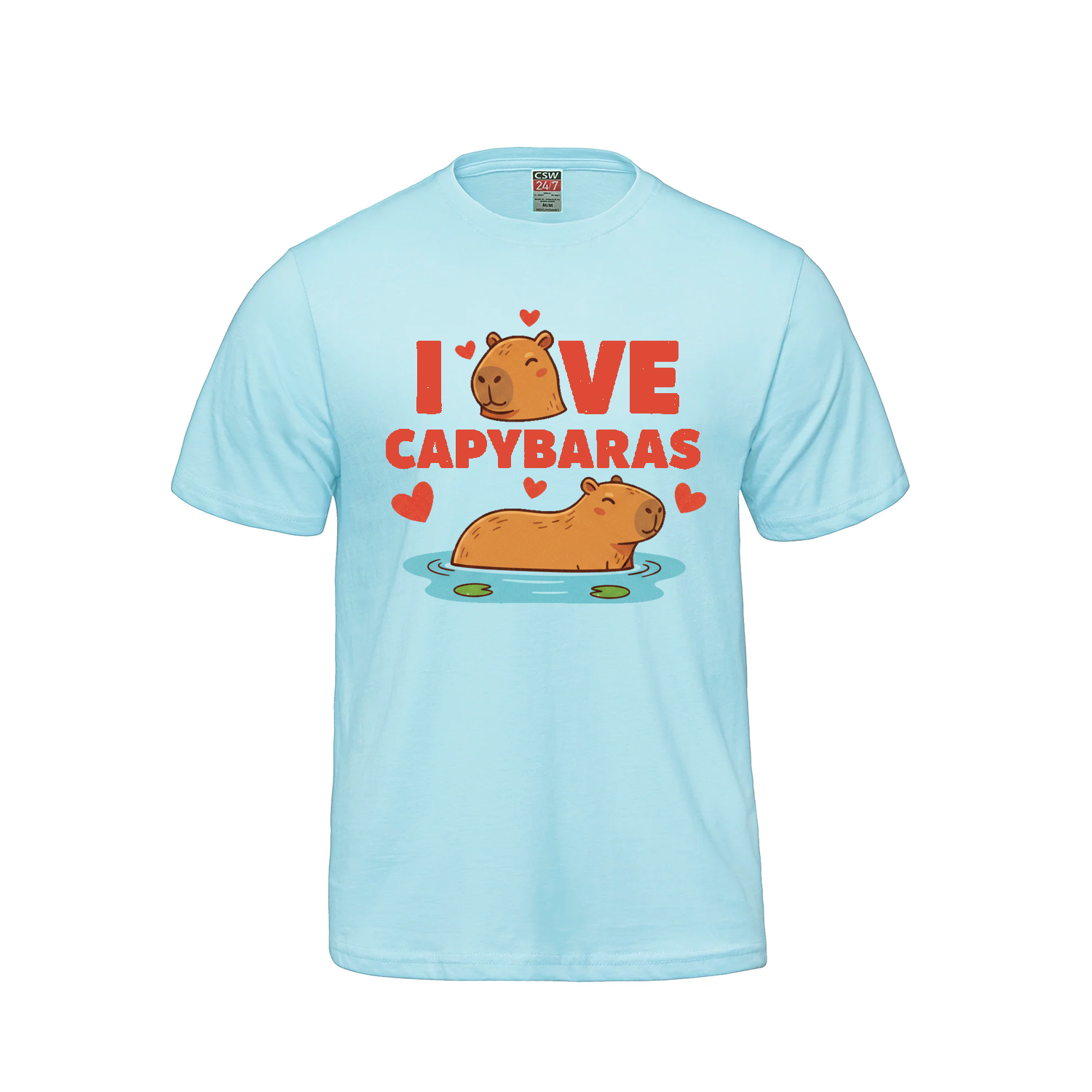 I Love Capybaras T-Shirt - Blue - T-Shirt - Capybaras - I Love BJs