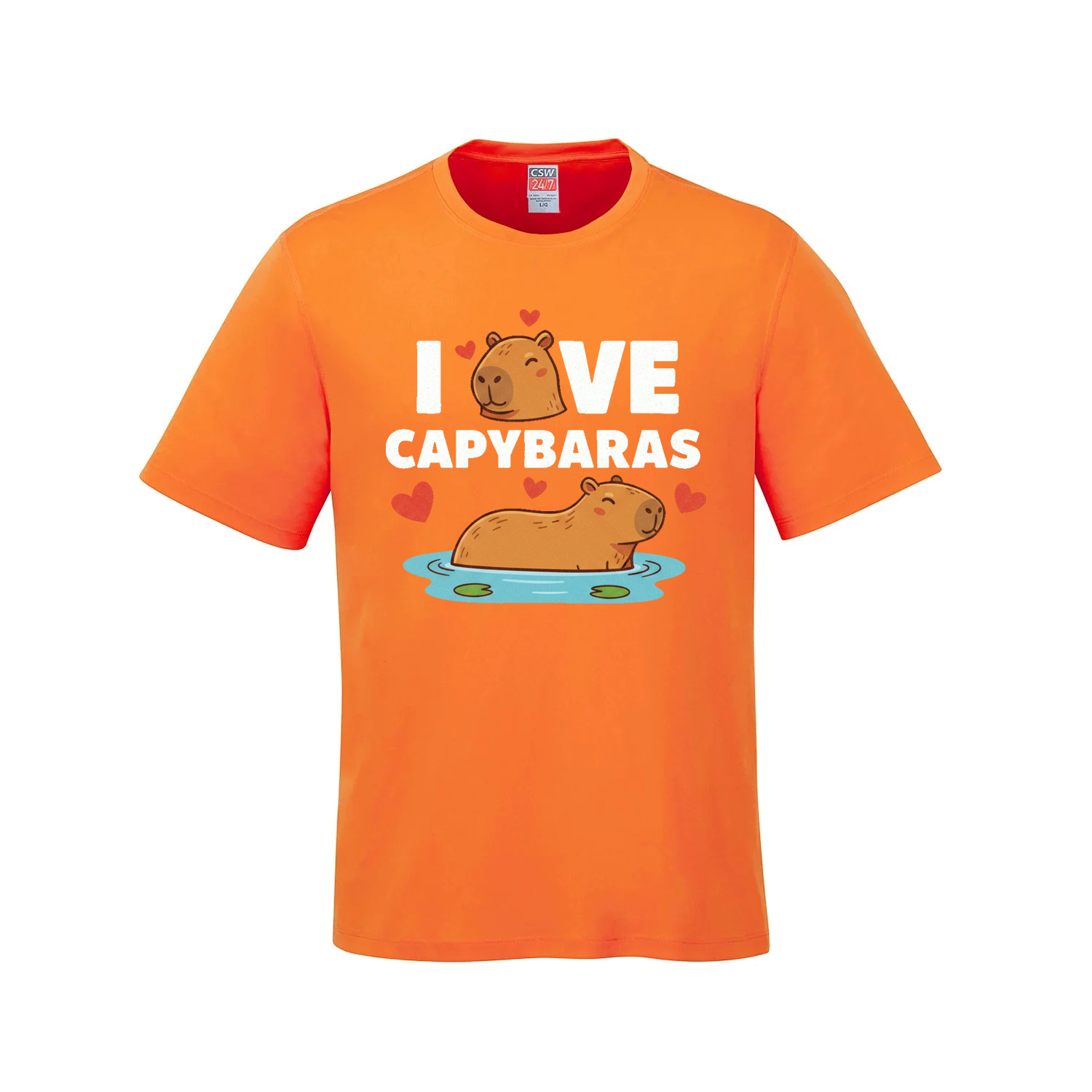 I Love Capybaras T-Shirt - Orange - T-Shirt - Capybaras - I Love BJs