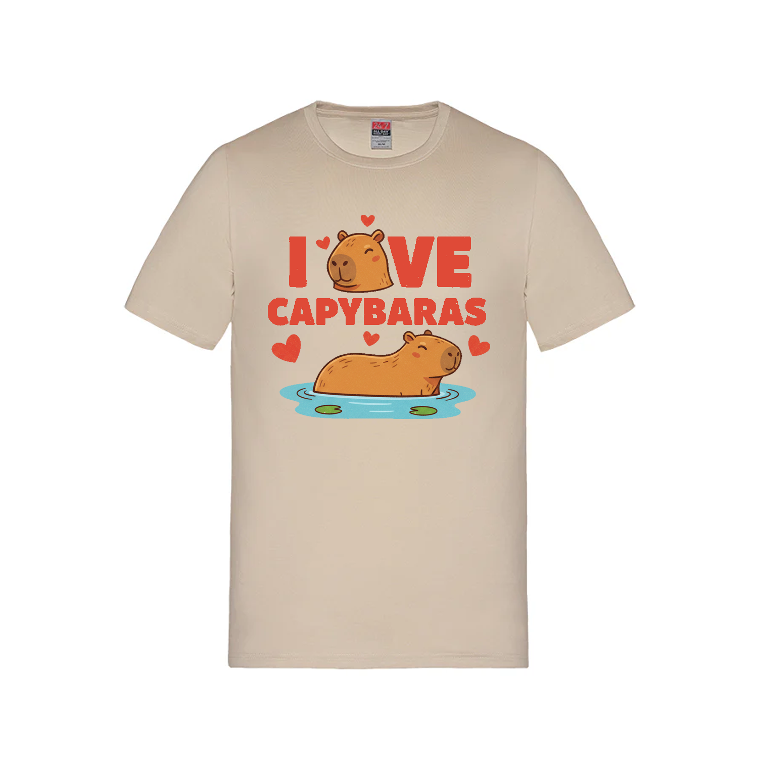 I Love Capybaras T-Shirt - Beige - T-Shirt - Capybaras - I Love BJs