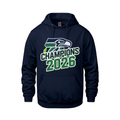 Seattle 2026 Championship Victory Classic Hoodie - Navy - Fleece - Champions Only - I Love BJs