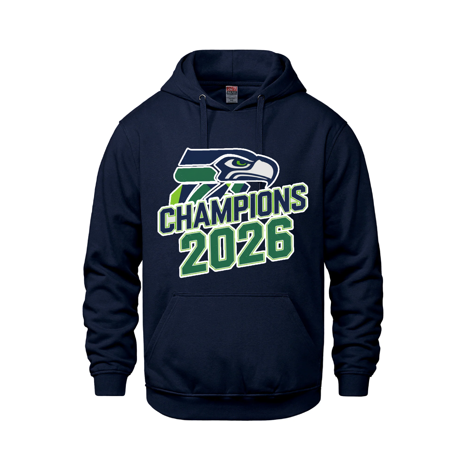Seattle 2026 Championship Victory Classic Hoodie - Navy - Fleece - Champions Only - I Love BJs
