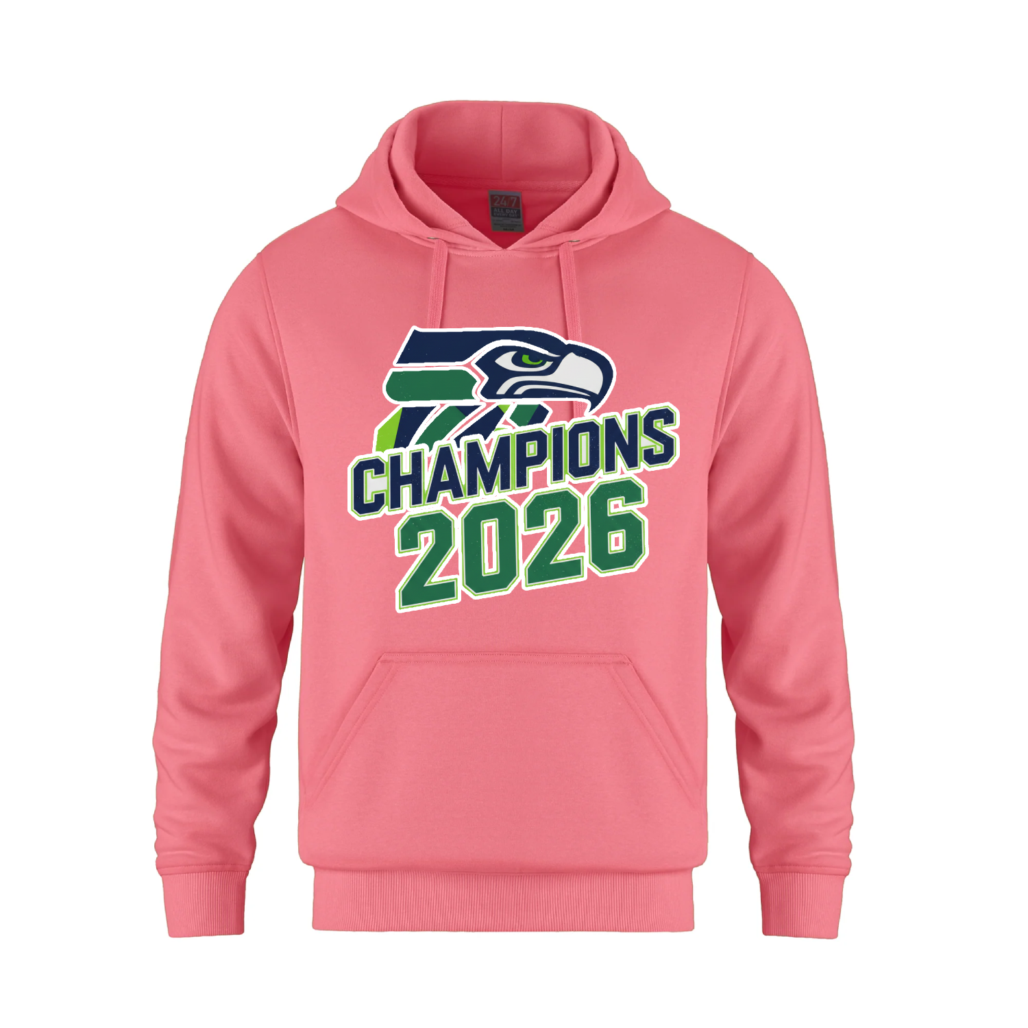 Seattle 2026 Championship Victory Neon Hoodie - Pink - Fleece - Champions Only - I Love BJs
