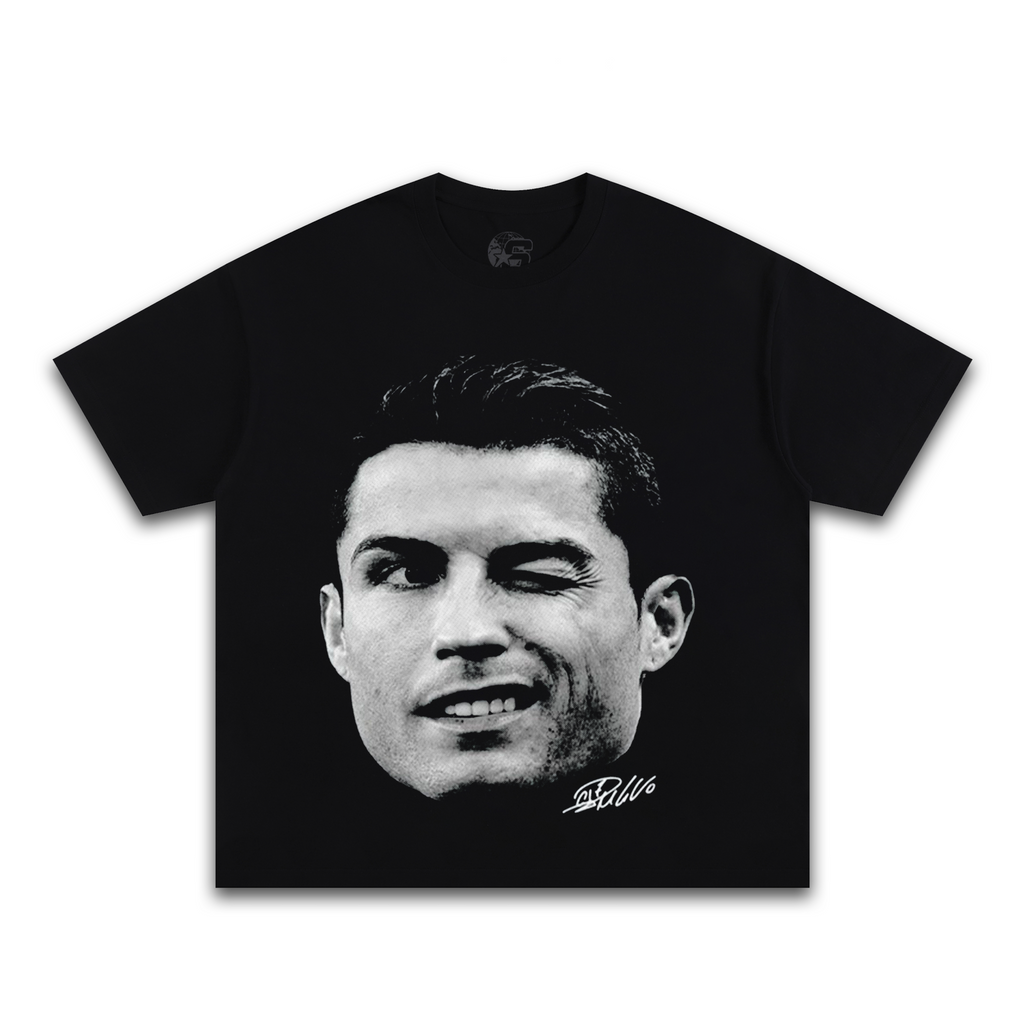 CRISTIANO RONALDO BIG FACE Graphic T-Shirt - - - Simpleprints - I Love BJs