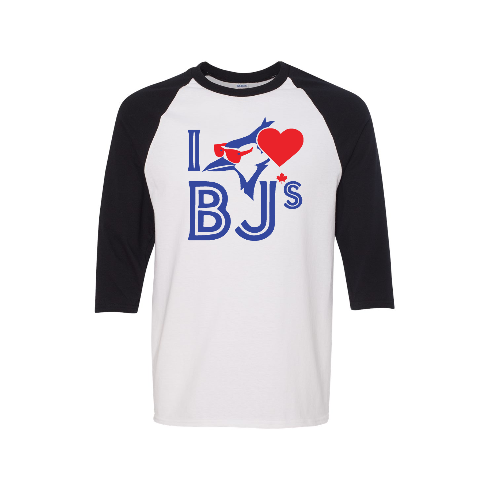 I Love BJs - Sunglasses Bird – Three-Quarter Raglan - Black - T-Shirt - I Love BJs Shop