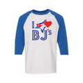 I Love BJs - Sunglasses Bird – Three-Quarter Raglan - Blue - T-Shirt - I Love BJs Shop