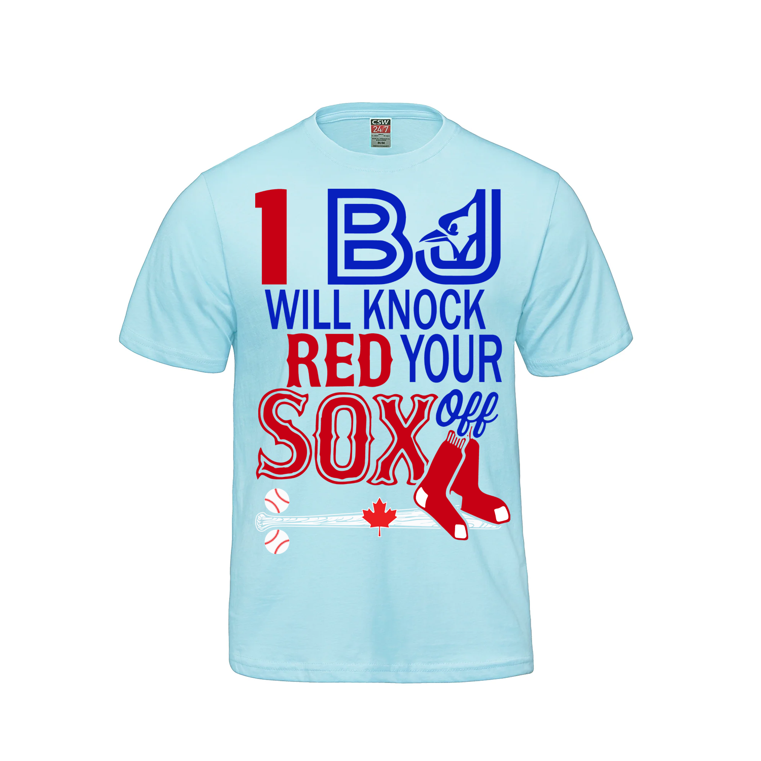1 BJ Will Knock Your Socks Off – Classic Graphic Tee - Light Blue - T-Shirt - I Love BJs Shop