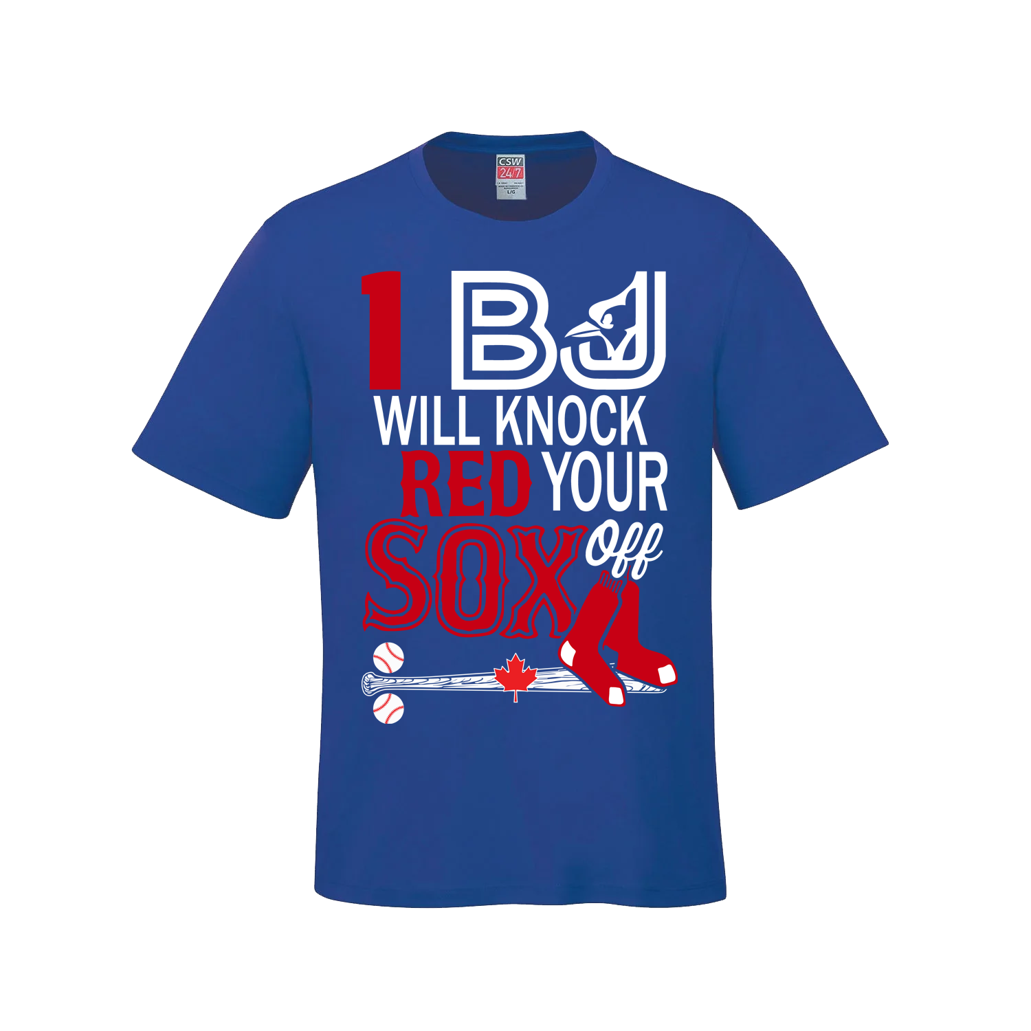 1 BJ Will Knock Your Socks Off – Classic Graphic Tee - Royal Blue - T-Shirt - I Love BJs Shop