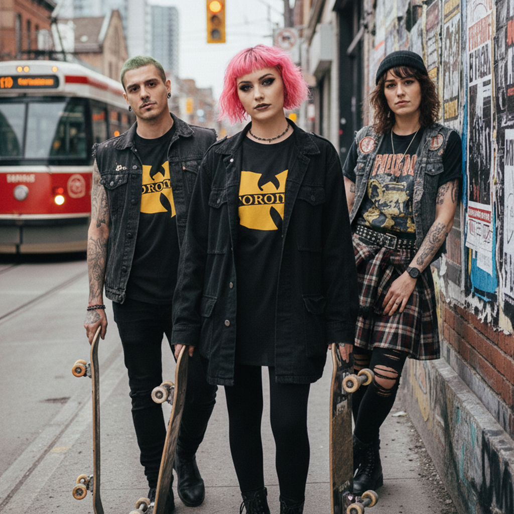 Toronto "W" Mashup – 280GSM Heavyweight Streetwear Tee - Black - T-Shirt - Foundry 416 - I Love BJs