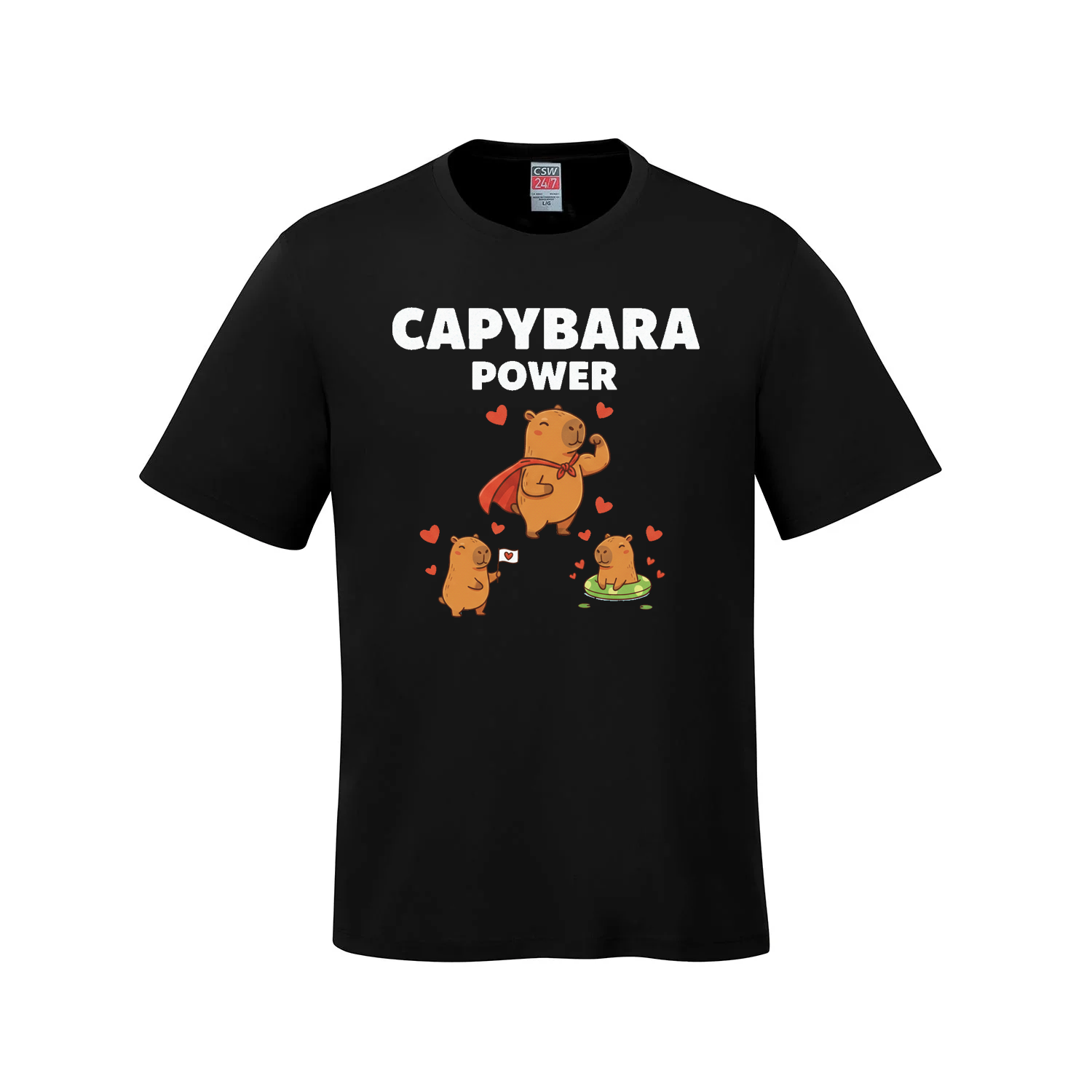 Capybara Power T-Shirt - Black - T-Shirt - Capybaras - I Love BJs