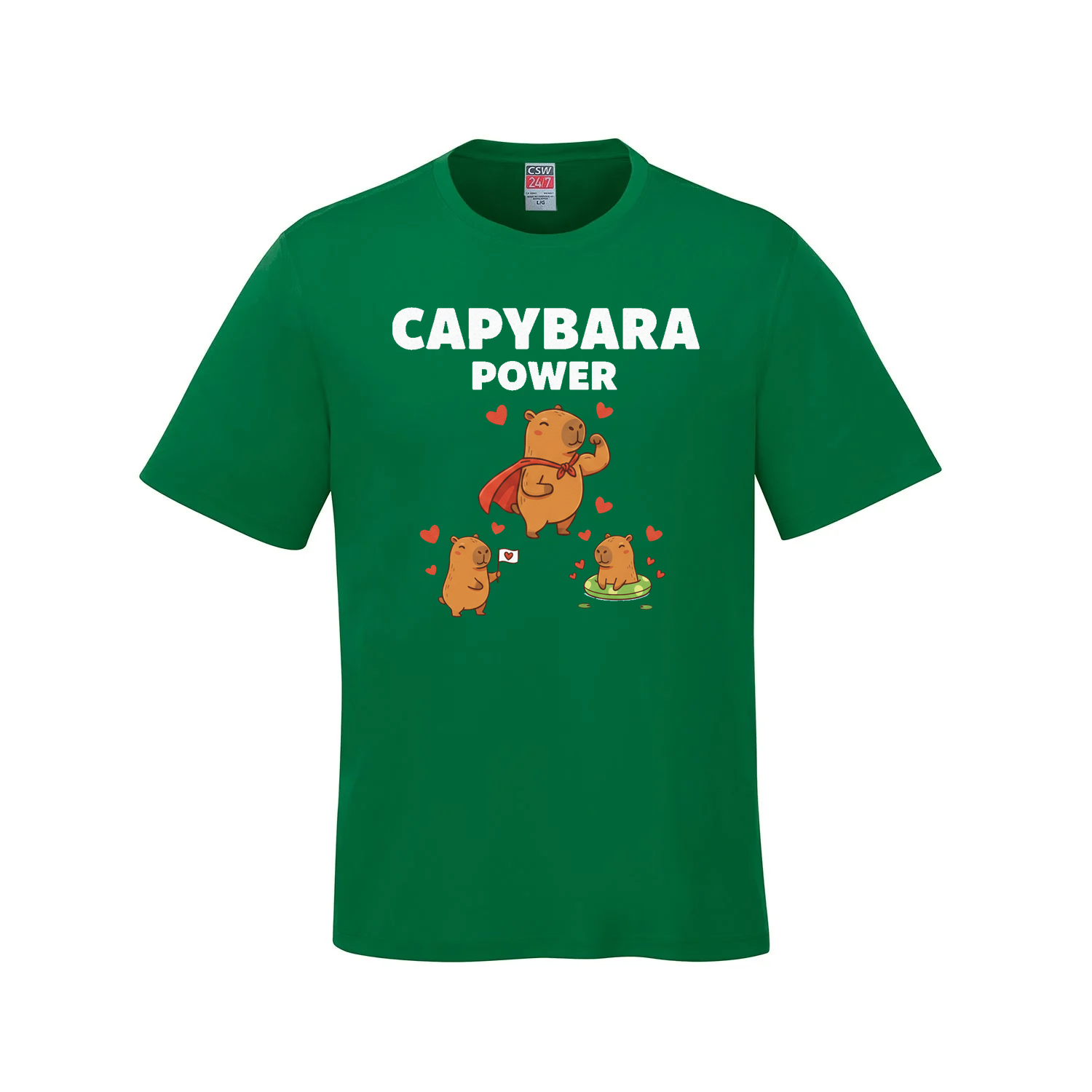 Capybara Power T-Shirt - Green - T-Shirt - Capybaras - I Love BJs