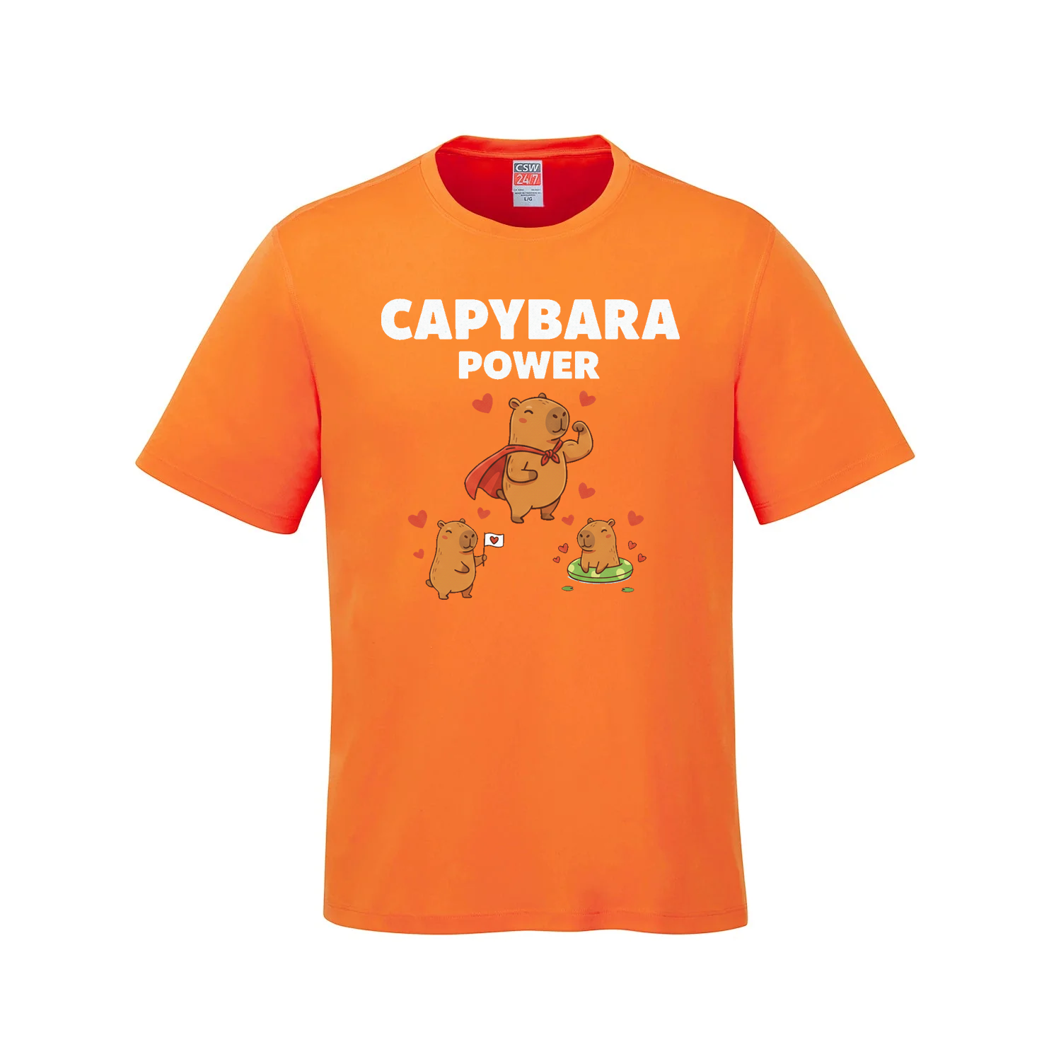 Capybara Power T-Shirt - Orange - T-Shirt - Capybaras - I Love BJs