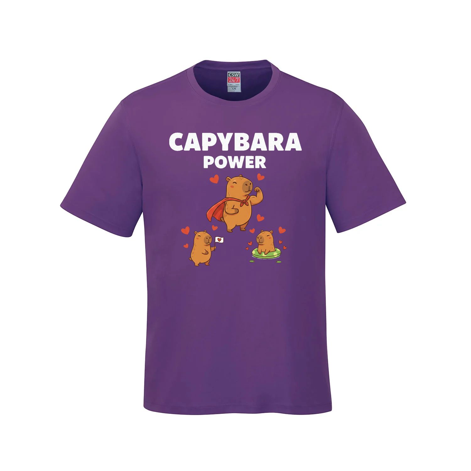 Capybara Power T-Shirt - Purple - T-Shirt - Capybaras - I Love BJs