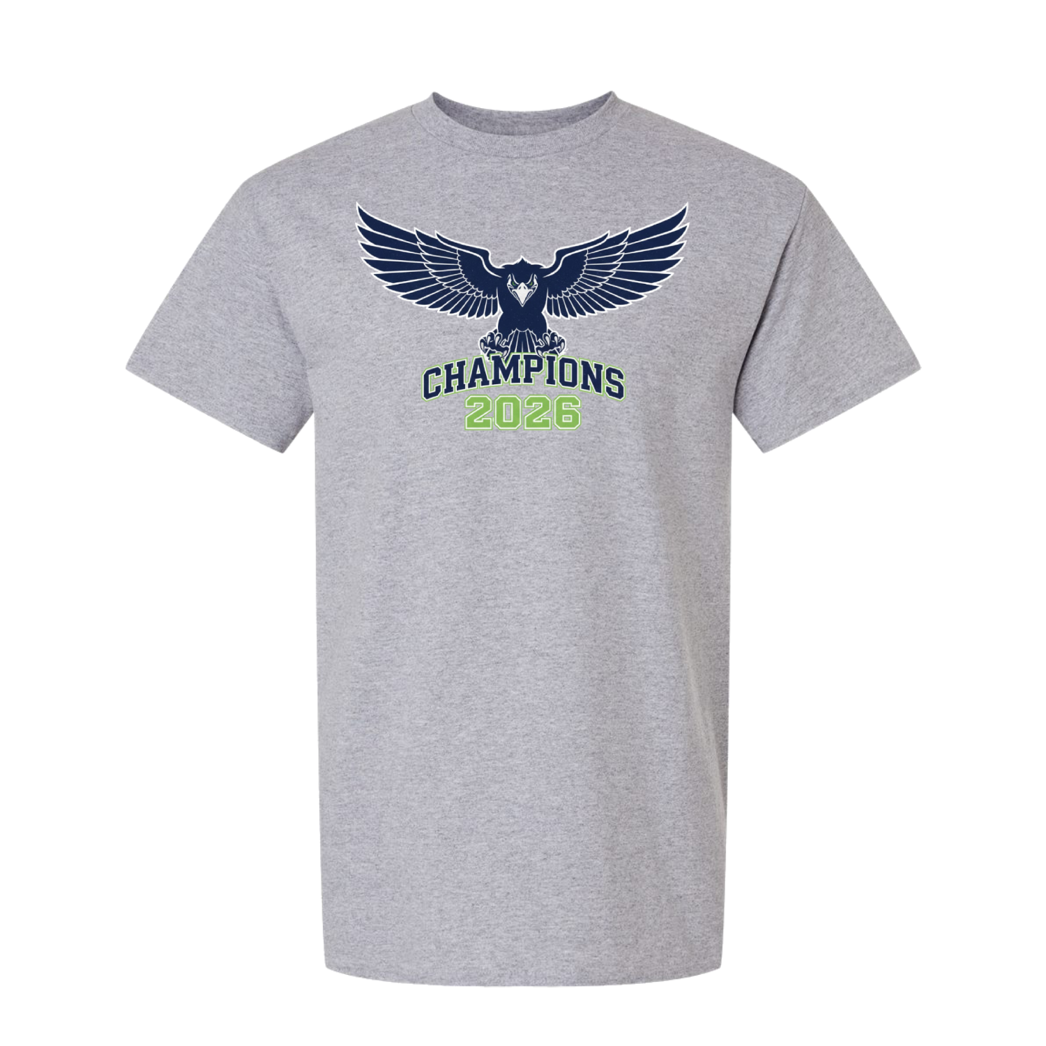 Seattle 2026 Football Champions Graphic Tee - Gray - T-Shirt - Champions Only - I Love BJs