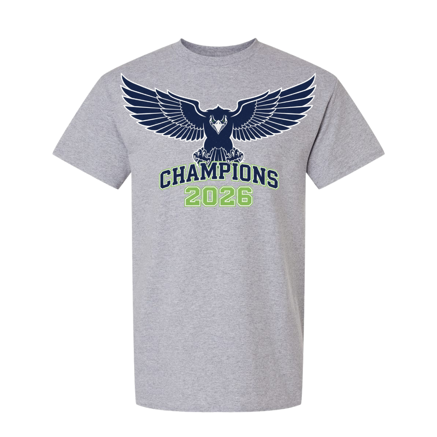 Seattle Seahawks 2026 Super Bowl LX Champions Mega-Print Tee - Gray - T-Shirt - Champions Only - I Love BJs